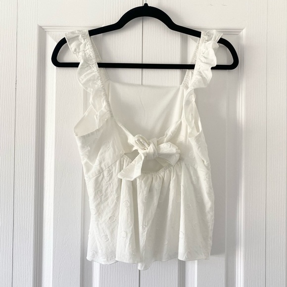 Urban Romantics White Peplum Dotted Top - Picture 2 of 4